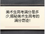 美术生高考满分是多少,揭秘美术生高考的满分奇迹！