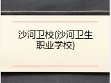 沙河卫校(沙河卫生职业学校)
