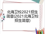 北海卫校2021招生简章(2021北海卫校招生简章)