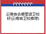 云南省去哪里读卫校好(云南省卫校推荐)
