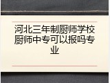河北三年制厨师学校厨师中专可以报吗专业