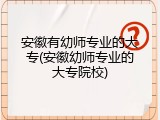 安徽有幼师专业的大专(安徽幼师专业的大专院校)