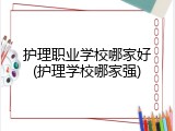 护理职业学校哪家好(护理学校哪家强)