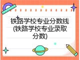 铁路学校专业分数线(铁路学校专业录取分数)