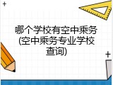 哪个学校有空中乘务(空中乘务专业学校查询)