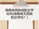 海南有高铁或航空学校吗(海南有无高铁航空学校？)