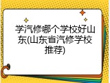 学汽修哪个学校好山东(山东省汽修学校推荐)