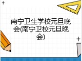 南宁卫生学校元旦晚会(南宁卫校元旦晚会)