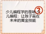 少儿编程学的是啥,少儿编程：让孩子赢在未来的黄金技能
