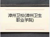 漳州卫校(漳州卫生职业学院)