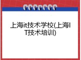 上海it技术学校(上海IT技术培训)