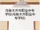 乌鲁木齐市职业中专学校(乌鲁木齐职业中专学校)