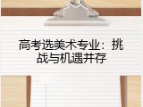 高考选美术专业：挑战与机遇并存