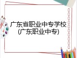 广东省职业中专学校(广东职业中专)