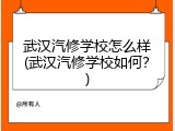 武汉汽修学校怎么样(武汉汽修学校如何？)