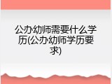 公办幼师需要什么学历(公办幼师学历要求)