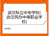 武汉私立中专学校(武汉民办中等职业学校)