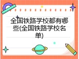 全国铁路学校都有哪些(全国铁路学校名单)