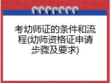 考幼师证的条件和流程(幼师资格证申请步骤及要求)