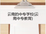 云南的中专学校(云南中专教育)