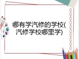 哪有学汽修的学校(汽修学校哪里学)