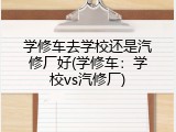 学修车去学校还是汽修厂好(学修车：学校vs汽修厂)