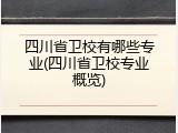 四川省卫校有哪些专业(四川省卫校专业概览)