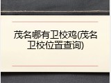 茂名哪有卫校鸡(茂名卫校位置查询)