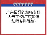 广东最好的幼师专科大专学校(广东最佳幼师专科院校)