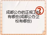 成都公办的正规卫校有哪些(成都公办卫校有哪些)