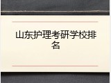 山东护理考研学校排名