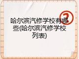 哈尔滨汽修学校有哪些(哈尔滨汽修学校列表)