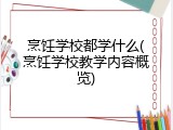 烹饪学校都学什么(烹饪学校教学内容概览)