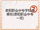 贵阳职业中专学校有哪些(贵阳职业中专一览)