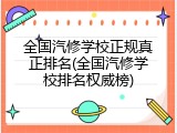 全国汽修学校正规真正排名(全国汽修学校排名权威榜)