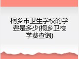桐乡市卫生学校的学费是多少(桐乡卫校学费查询)