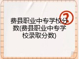费县职业中专学校分数(费县职业中专学校录取分数)