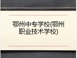 鄂州中专学校(鄂州职业技术学校)