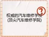 权威的汽车维修学校(顶尖汽车维修学院)
