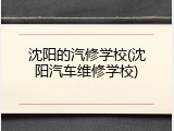 沈阳的汽修学校(沈阳汽车维修学校)