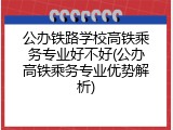公办铁路学校高铁乘务专业好不好(公办高铁乘务专业优势解析)