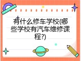 有什么修车学校(哪些学校有汽车维修课程?)