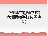 沧州哪有厨师学校(沧州厨师学校位置查询)