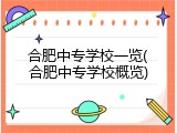 合肥中专学校一览(合肥中专学校概览)