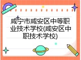 咸宁市咸安区中等职业技术学校(咸安区中职技术学校)