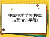 按摩技术学校(按摩技艺培训学院)