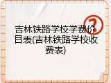 吉林铁路学校学费价目表(吉林铁路学校收费表)