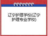 辽宁护理学校(辽宁护理专业学校)