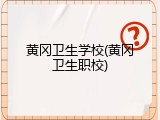 黄冈卫生学校(黄冈卫生职校)