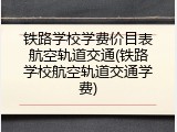 铁路学校学费价目表航空轨道交通(铁路学校航空轨道交通学费)